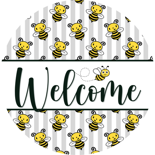 Bee Door Hanger Welcome Dco - 01411 - Dh 18’ Round Wood