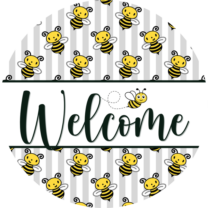 Bee Door Hanger Welcome Dco - 01411 - Dh 18’ Round Wood