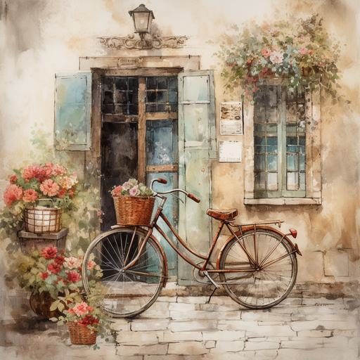 Bike Sign Floral Oaw-0065 For Wreath 10X10 Metal