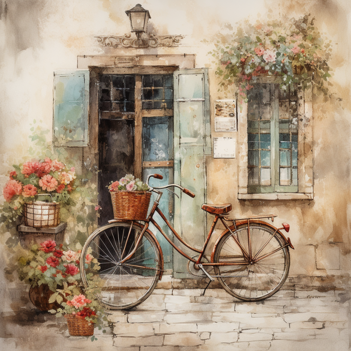 Bike Sign Floral Oaw-0065 For Wreath 10X10 Metal