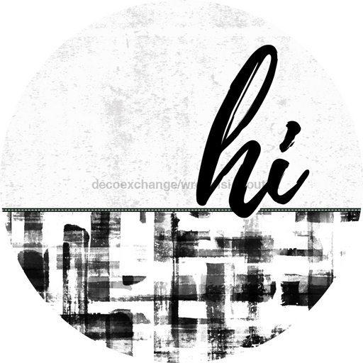 Black And White Door Hanger Dco-01614-Dh 18’ Round Wood