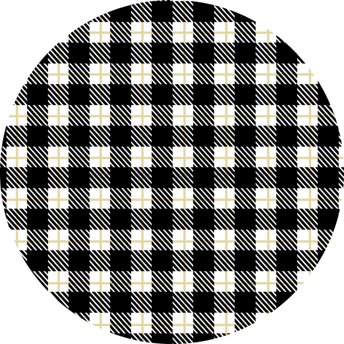 Black and White Plaid Flower Center, DECOE-FC-0037, 6" metal Flower Center - DecoExchange®