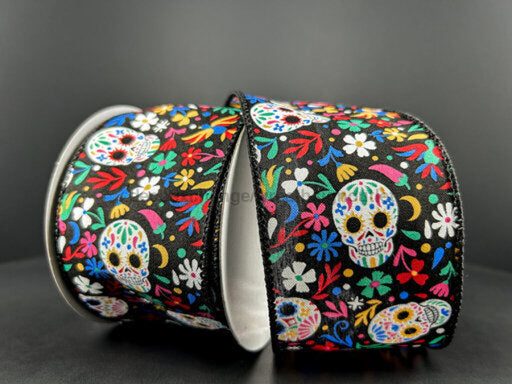 Blk Stn/Bl-Rd-Ylw Calaveras 2.5’X10Y 51410-40-25 Ribbon