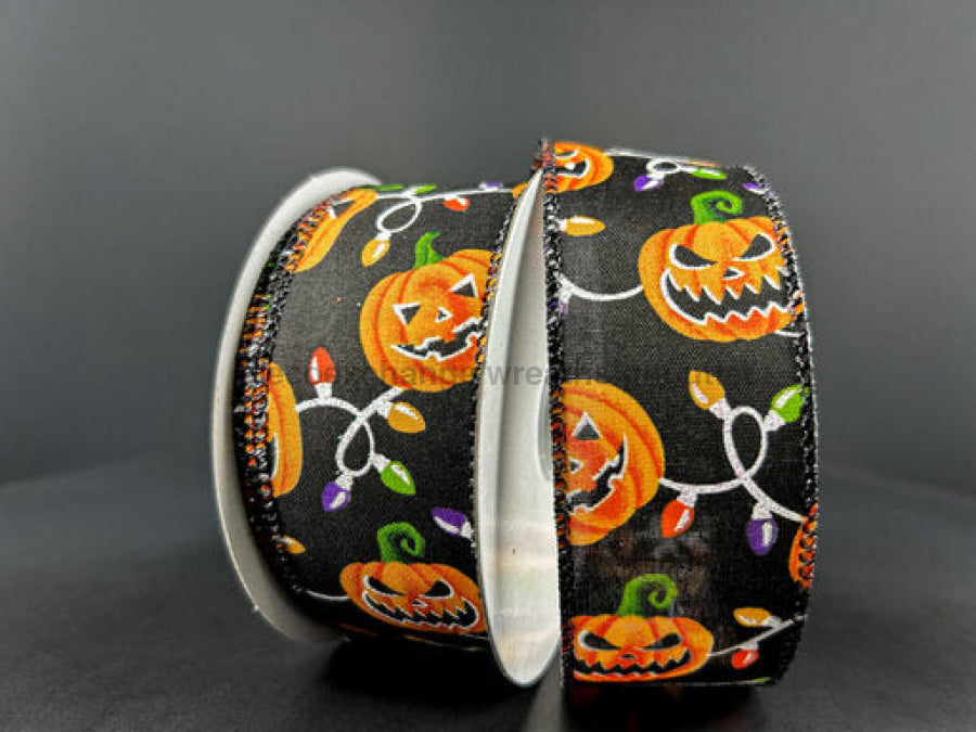 Blk Stn/Jack O Lanterns-Lights 1.5’X10Y 51406-09-21 Ribbon