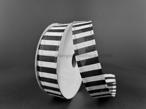 Blk Stn/Wht Dots Wired 7/8’X10Y 76466-05-21 Ribbon