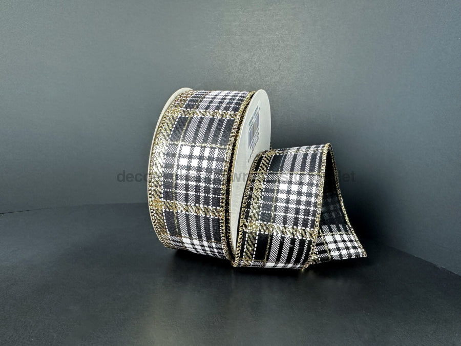 Blk Stn/Wht-Gld Glt Nori Pld 1.5’’X10Y 72551-09-15 Ribbon