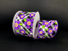 Blk-Wht Diag Pld/Purp Flowers 2.5X10Y 41331-40-11 Ribbon