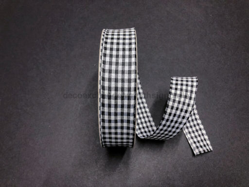 Blk-Wh Gingham 1.5X50Y 50907 Ribbon