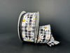 Black-White Plaid/White Daisies-Orange Centers 1.5’’X10Y 41506-09-21 Ribbon