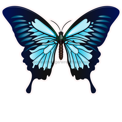 Butterfly Door Hanger Blue Decoe-W-903734-Dh 22’ Wood