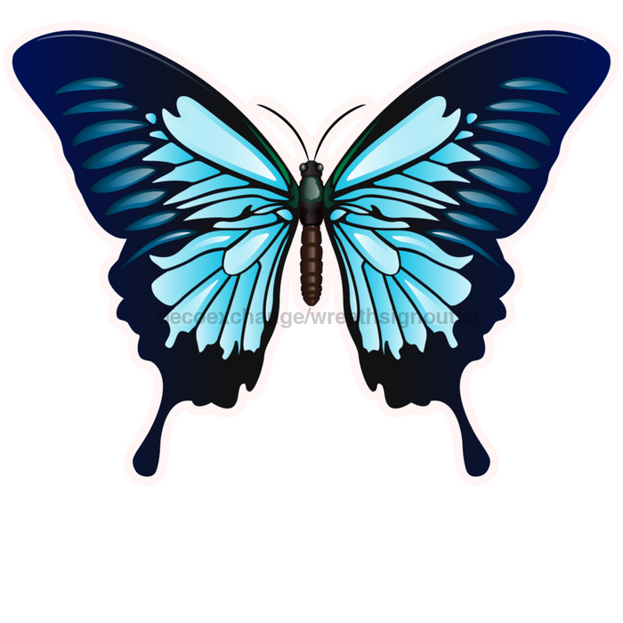 Butterfly Door Hanger Blue Decoe-W-903734-Dh 22’ Wood