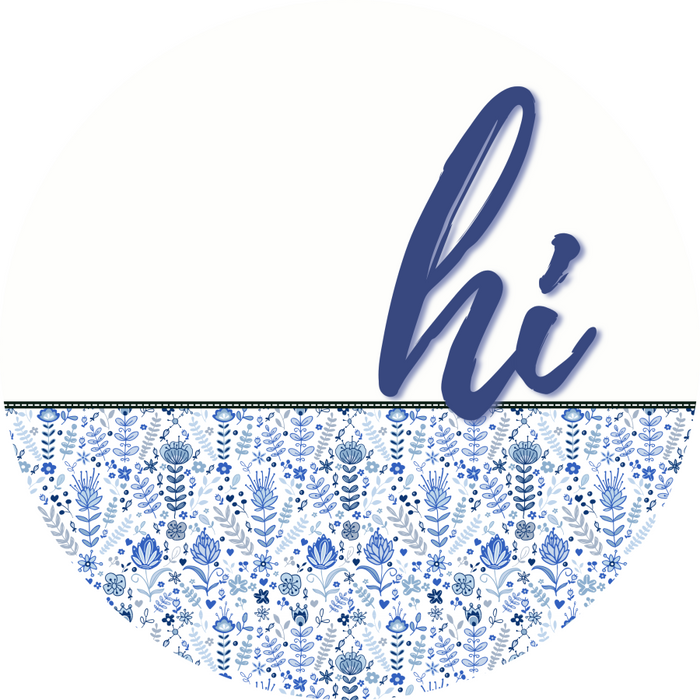 Blue Chinoiserie Door Hanger Dco-01577-Dh 18’ Round Wood