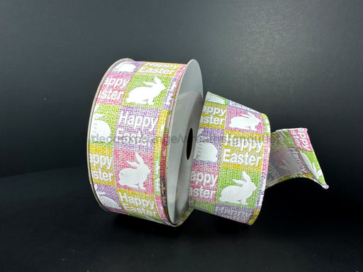 Bl-Lm-Pnk-Ylw Chex/Happy Easter Bunnies 1.5’’X10Y 36503-09-22 Ribbon