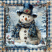 Blue Snowman Sign, DCO-102096, Sign For Wreath, 10x10in Metal Sign