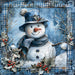 Blue Snowman Sign, DCO-102101, Sign For Wreath, 10x10in Metal Sign