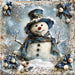 Blue Snowman Sign, DCO-102105, Sign For Wreath, 10x10in Metal Sign