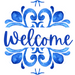 Blue Welcome Door Hanger Dbj-0417-Dh 18 Round