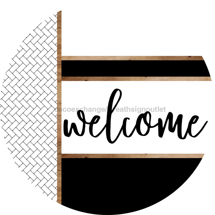 Boho Door Hanger, Welcome Door Hanger, DCO-01846-DH, 18" Round Wood