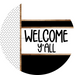 Boho Door Hanger, Welcome Yall Door Hanger, DCO-01847-DH, 18" Round Wood
