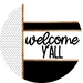 Boho Door Hanger, Welcome Yall Door Hanger, DCO-01848-DH, 18" Round Wood