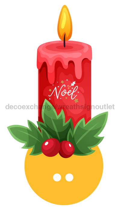 Bow Backer Christmas Candle Wood Sign Bb-W-0019 13 Wreath