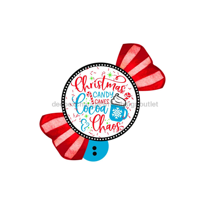 Bow Backer, Christmas Candy Bow Backer, wood sign, BB-W-0168, 13in wreath sign