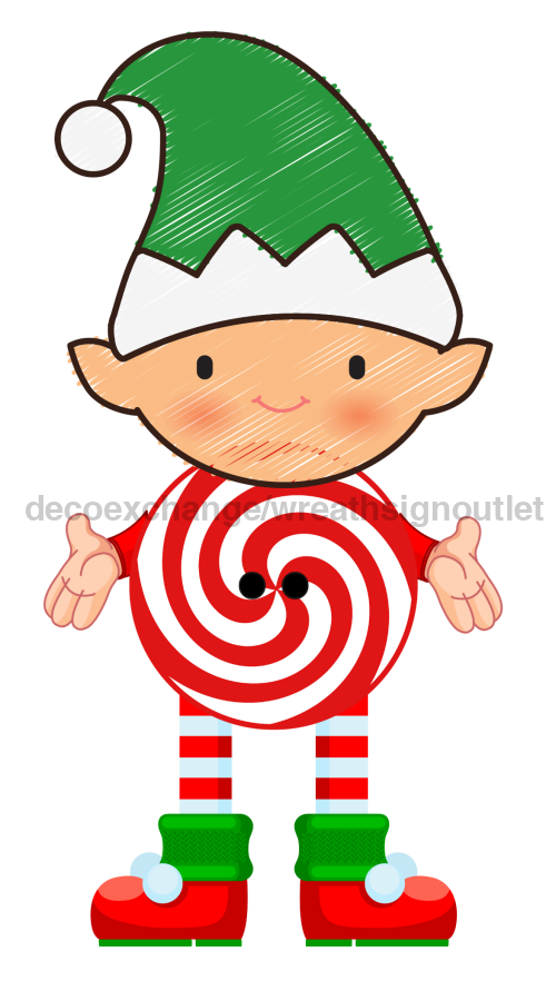 Bow Backer Elf Present Wood Sign Bb-W-0024 13 Wreath