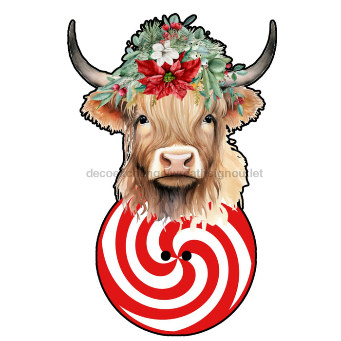 Bow Backer Highland Cow Wood Sign Bb-W-0032 13 Wreath