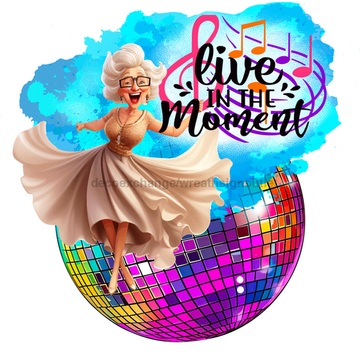 Bow Backer Live In The Moment Wood Sign Bb - W - 0120 13’ Wreath