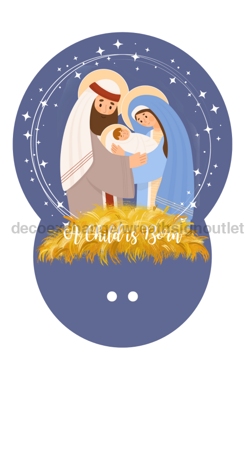Bow Backer Nativity Wood Sign Bb-W-0006 13 Wreath