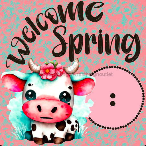 Bow Backer Welcome Spring Wood Sign Bb-W-0090 13’ Wreath