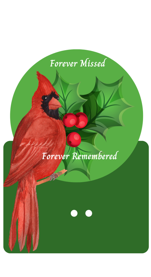 Bow Backer Winter Cardinal Wood Sign Bb-W-0020 13 Wreath