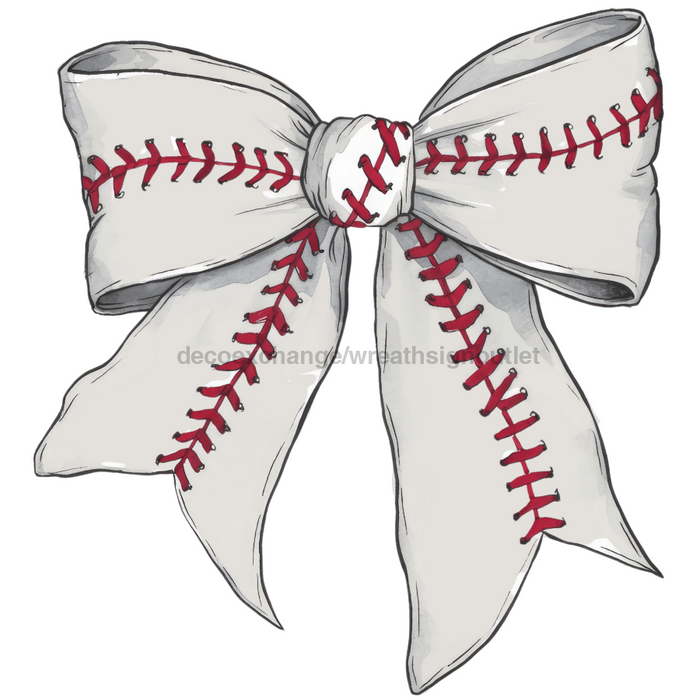 Bow Door Hanger Baseball Coquette Bow wood sign DECOE-W-904777-DH 22’’ Door Hanger 22’’ Door Hanger