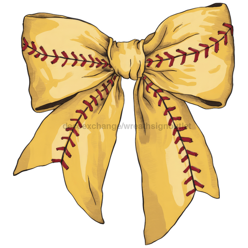 Bow Door Hanger Softball Coquette Bow wood sign DECOE-W-904778-DH 22’’ Door Hanger 22’’ Door Hanger