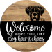 Dog Door Hanger, Hello Brought Treats Door Hanger, DCO-01975-DH, 18" Round Wood
