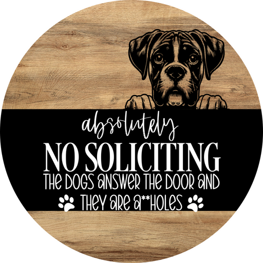 Dog Door Hanger, Hello Brought Treats Door Hanger, DCO-01975-DH, 18" Round Wood