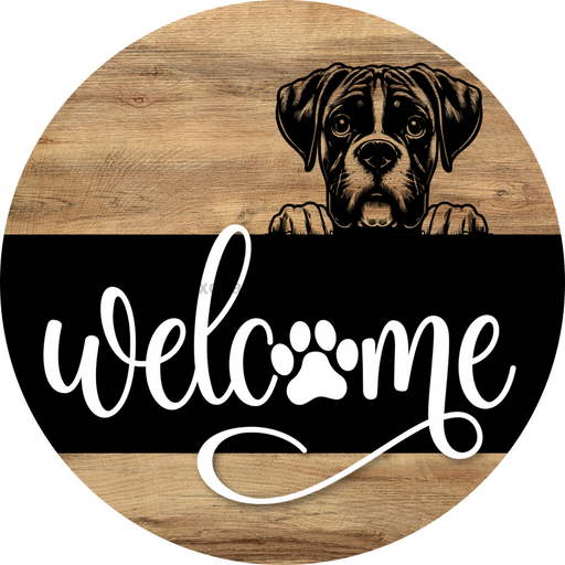 Dog Door Hanger, Hello Brought Treats Door Hanger, DCO-01975-DH, 18" Round Wood