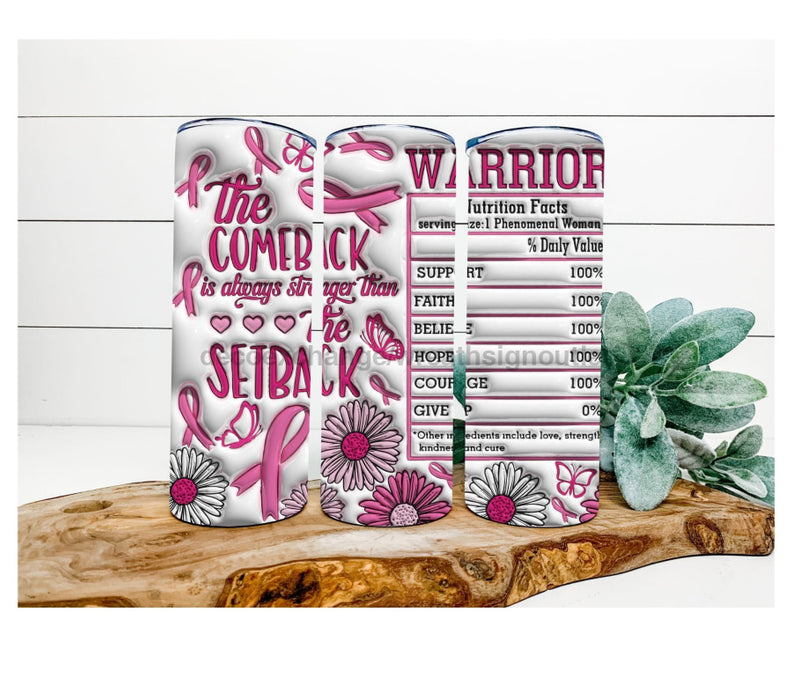 Breast Cancer Awareness Tumbler Survivor 20 Oz Skinny Decoetumbler-341