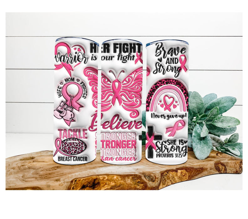 Breast Cancer Awareness Tumbler Survivor 20 Oz Skinny Decoetumbler-343