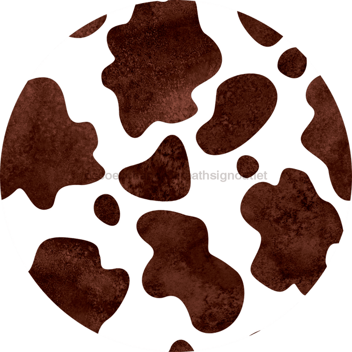 Brown and White Cow Flower Center, DECOE-FC-0027, 6" metal Flower Center - DecoExchange®