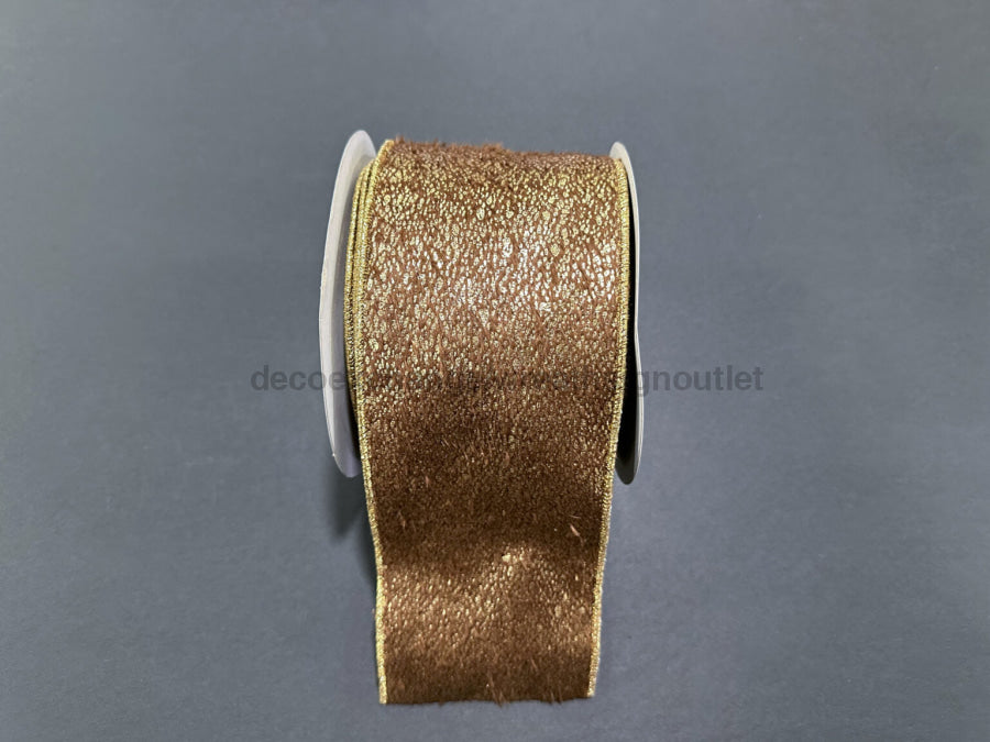 Brwn Short Fur/Gold Mtlc Mist 4’’X10Y 78517-04-38 Ribbon