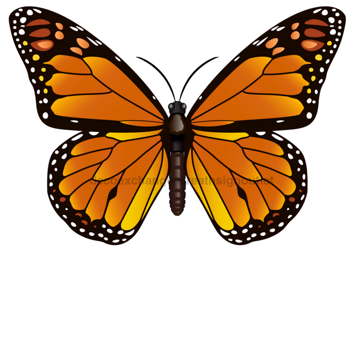 Butterfly Door Hanger Orange Decoe-W-903735-Dh 22’ Wood