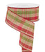 2.5"X50YD Woven CHECK/PLAID Moss/Cream/Burg RL3061