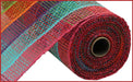 10"X10YD Poly Burlap Check Mesh Fsha/Turq/Prpl/Org/Grn/Rd RP8137K5