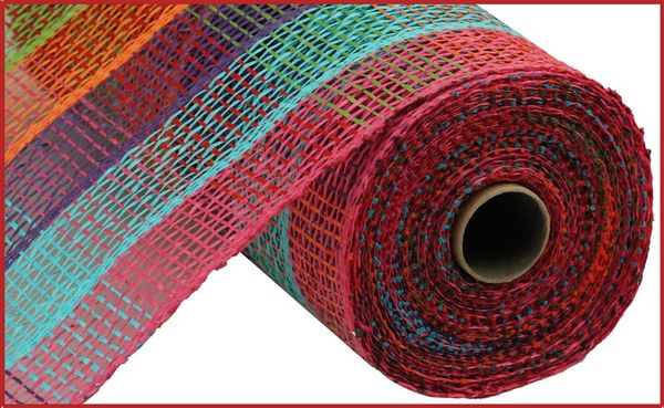 10"X10YD Poly Burlap Check Mesh Fsha/Turq/Prpl/Org/Grn/Rd RP8137K5