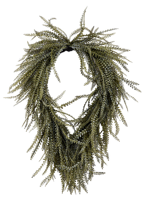 26"L X 17"W Draped Button Fern Wreath Moss Green FP106351