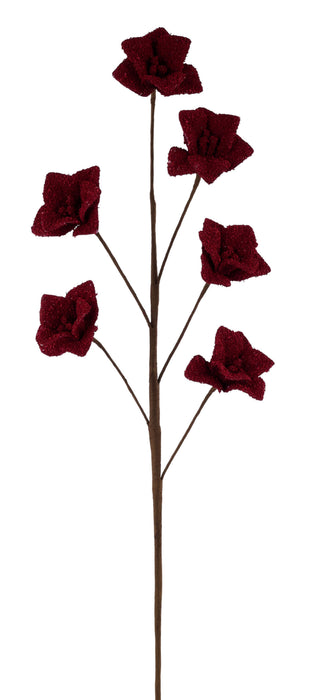 25"L Powdered Lily Spray Dark Red FH827524