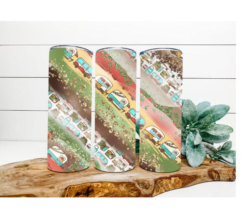 Camper Tumbler, Striped Tumbler 20 oz Skinny Tumbler DECOETUMBLER-221 - DecoExchange®