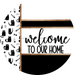 Cat Door Hanger, Welcome To Our Home Door Hanger, DCO-01918-DH, 18" Round Wood