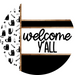 Cat Door Hanger, Welcome Yall Door Hanger, DCO-01917-DH, 18" Round Wood